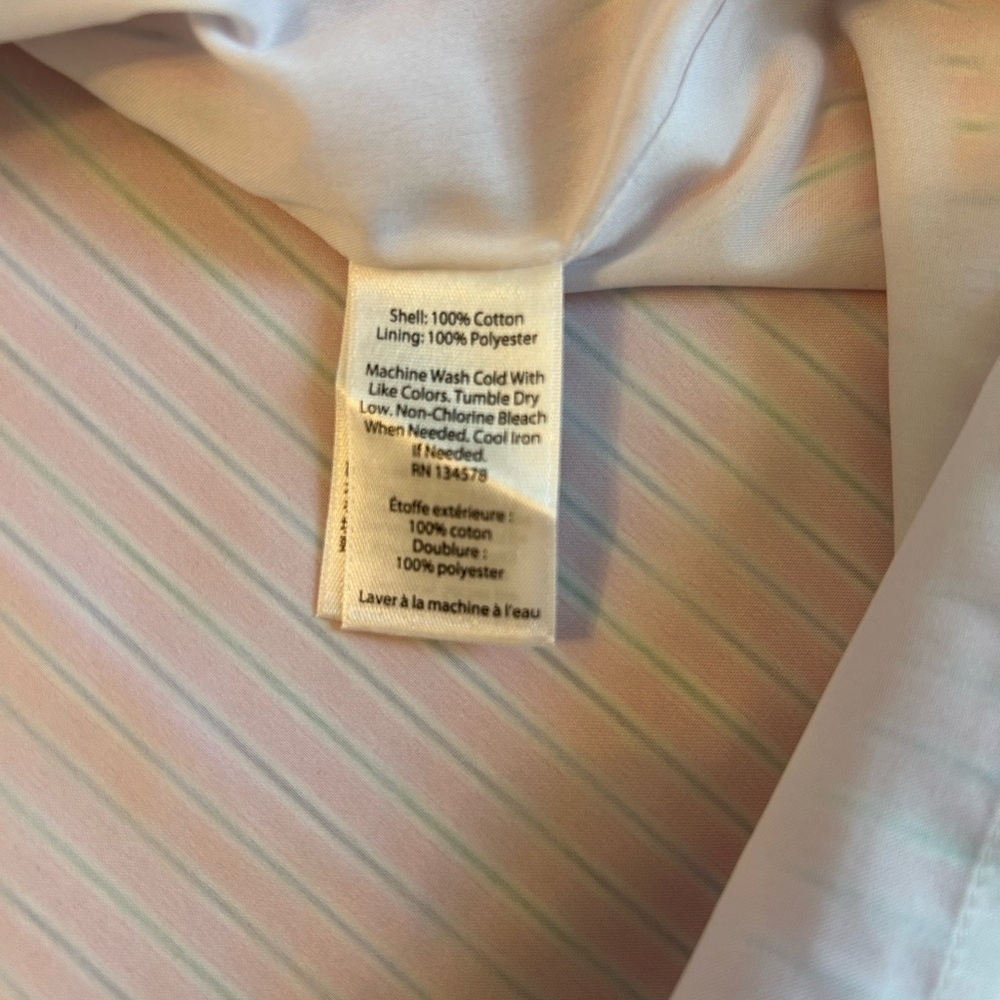 Vineyard Vines Striped Off the Shoulder Dress Medium Pink Shirred Coastal Resort - Picture 8 of 11